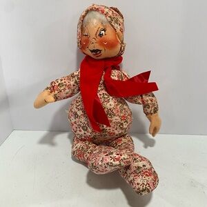 Annalee Mobilitee Mrs Claus Grandma 1971 Vintage Christmas Pajamas  18.5”